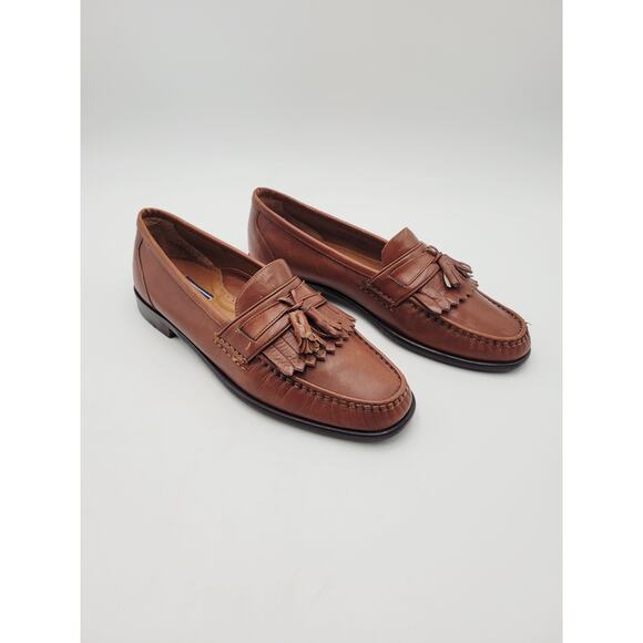 Bostonian Florentine Brown Leather Tassel Loafers Men\'s Shoes 9.5 M Italy main image 4